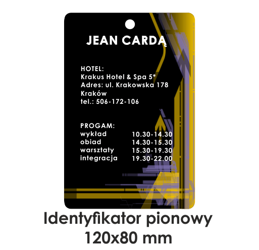 IDENTYFIKATOR PIONOWY 120x80mm imienna plakietka plastikowa duża 120x80